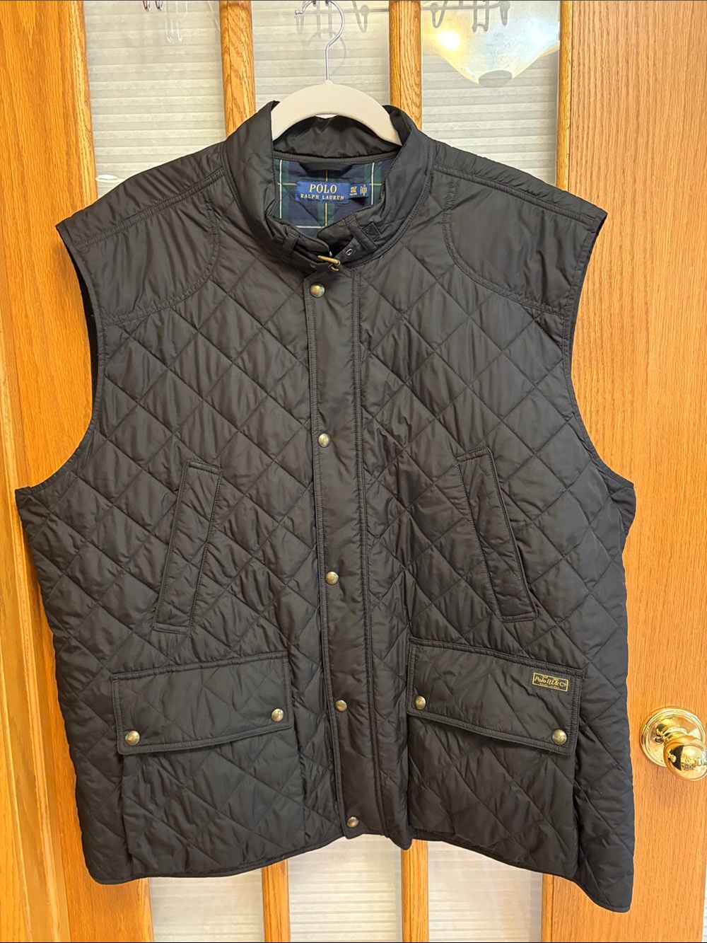 EUC Polo by Ralph Lauren Quilted Black Diamond-Pattern Vest